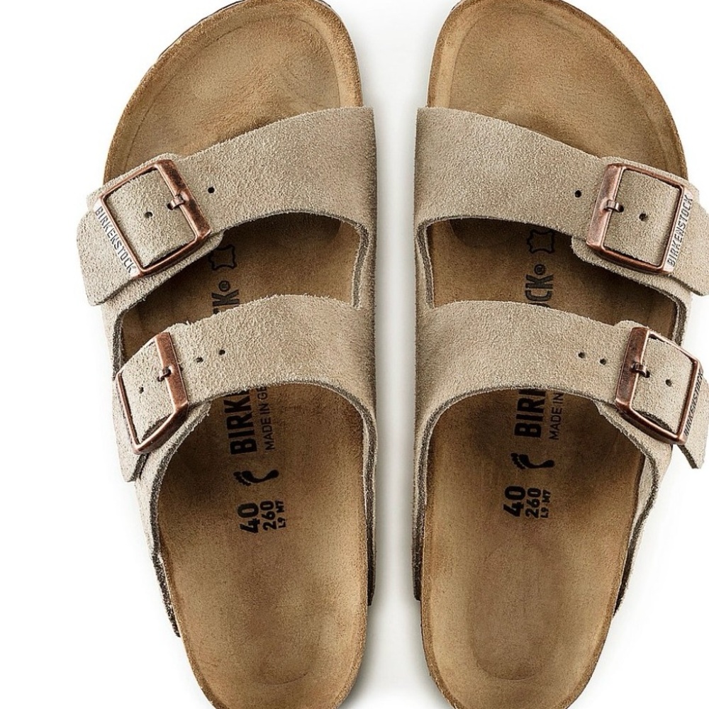 Birkenstock Taupe Suede Sandals NWT